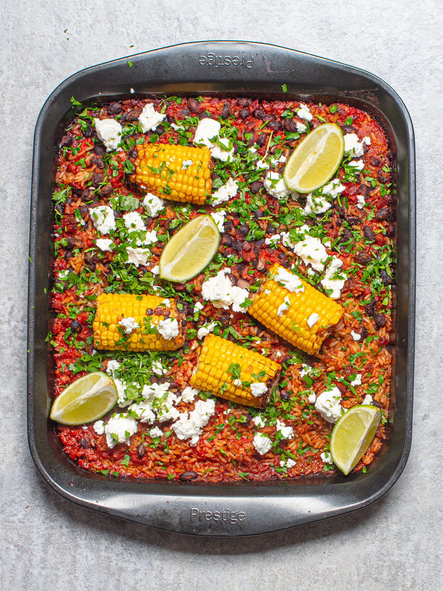 A colourful and spicy combination of sweet corn, black beans and chorizo, perfect for warm weather dining