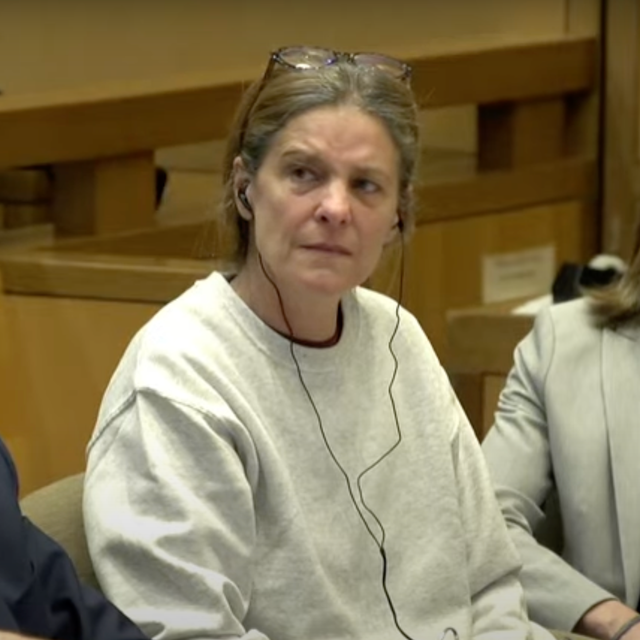 <p>Michelle Troconis listens to victim impact statements at her sentencing on May 31 2024 for her role in the Jennifer Dulos murder case</p>