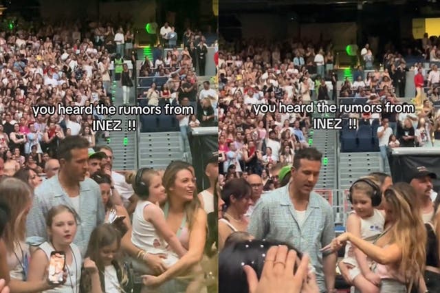 <p>Ryan Reynolds and Blake Lively in the audience in Madrid </p>