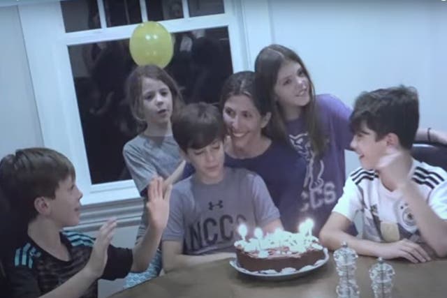 <p>Jennifer Dulos and her kids on her 50th birthday in 2019. She went missing on 24 May 2019</p>