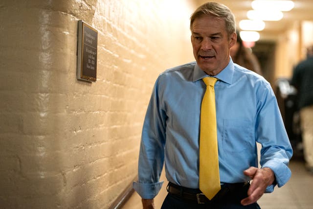 <p>Jim Jordan arrives for a House Republican conference meeting on Capitol Hill </p>