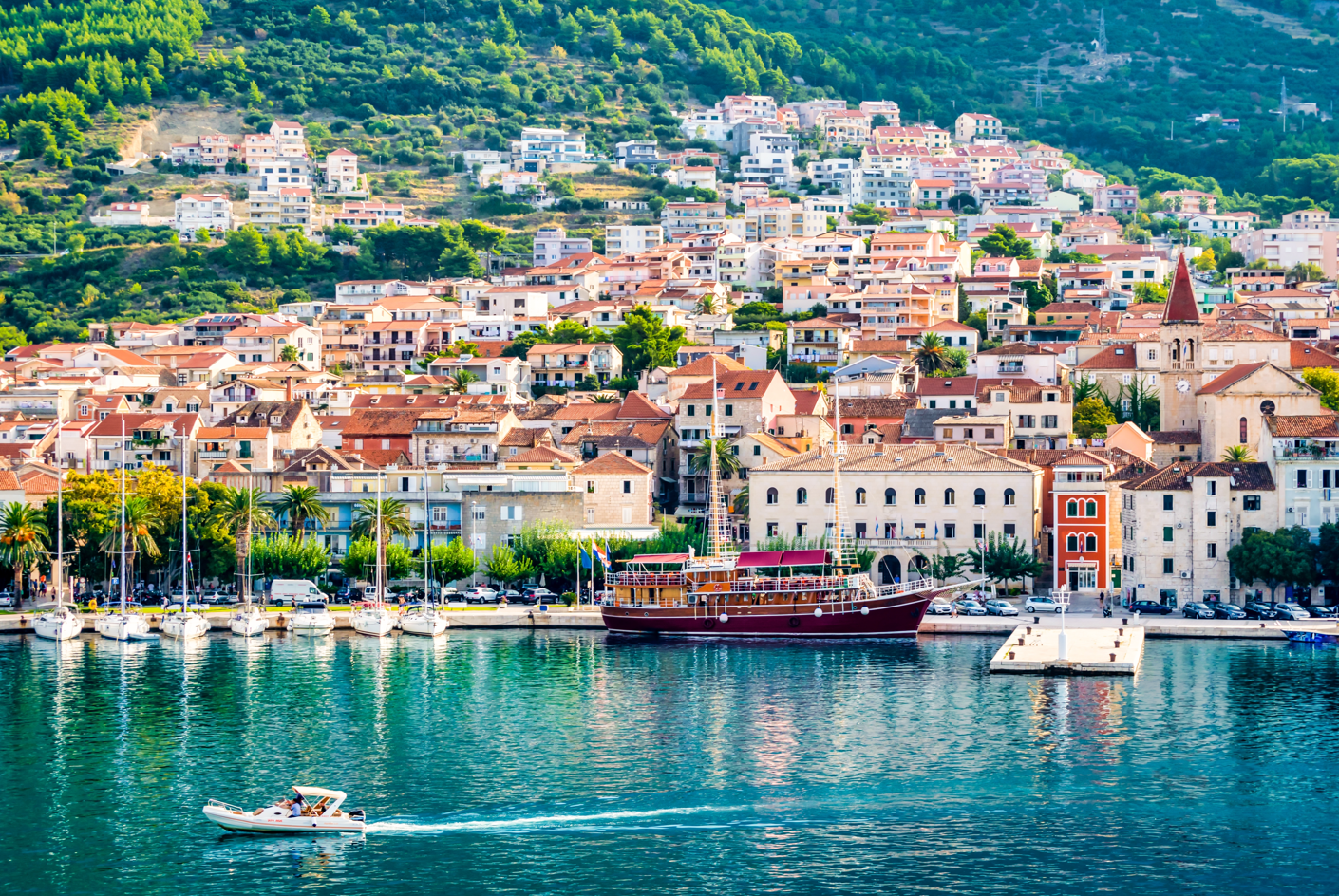 Dramatic scenes await visitors to the picturesque port town of Makarska