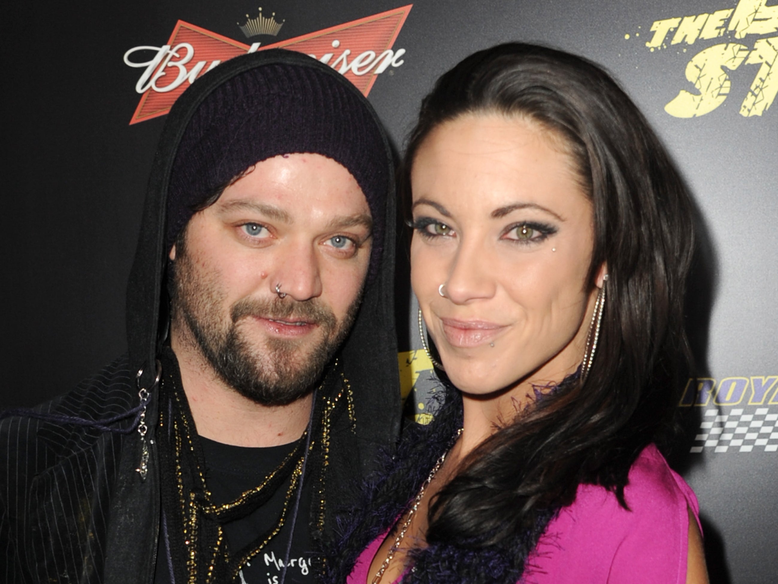 Actor Bam Margera and Nicole Boyd arrive at the premiere of Lionsgate Films' “The Last Stand” at Grauman's Chinese Theater on January 14, 2013 in Hollywood, California (Getty Images)