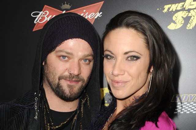 <p>Actor Bam Margera and Nicole Boyd arrive at the premiere of Lionsgate Films’ “The Last Stand” at Grauman’s Chinese Theatre on 14 January 2013 in Hollywood, California (<em>Getty Images</em>)</p>