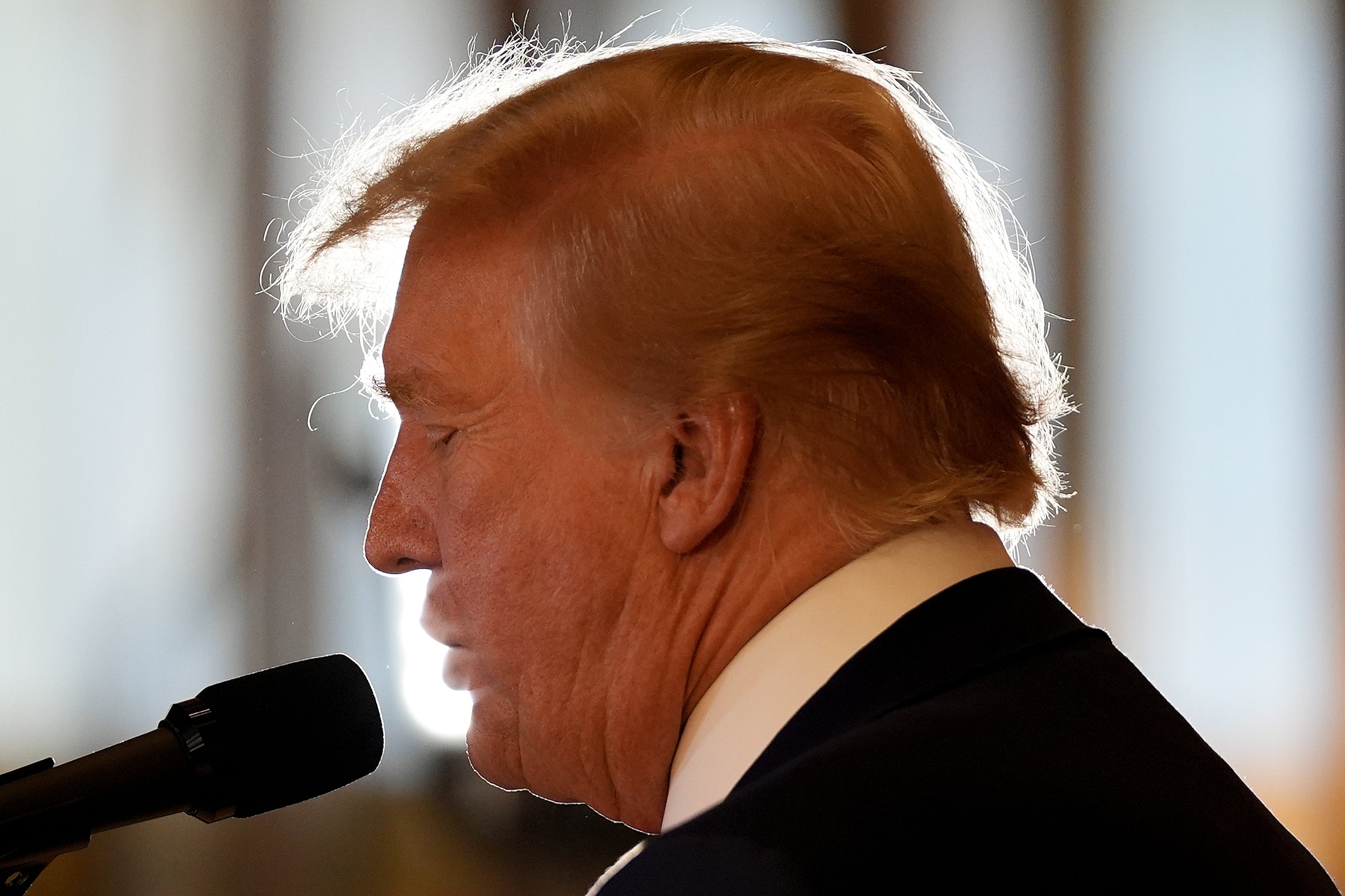 Former president and convicted felon Donald Trump speaks during a news conference at Trump Tower, on Friday, May 31