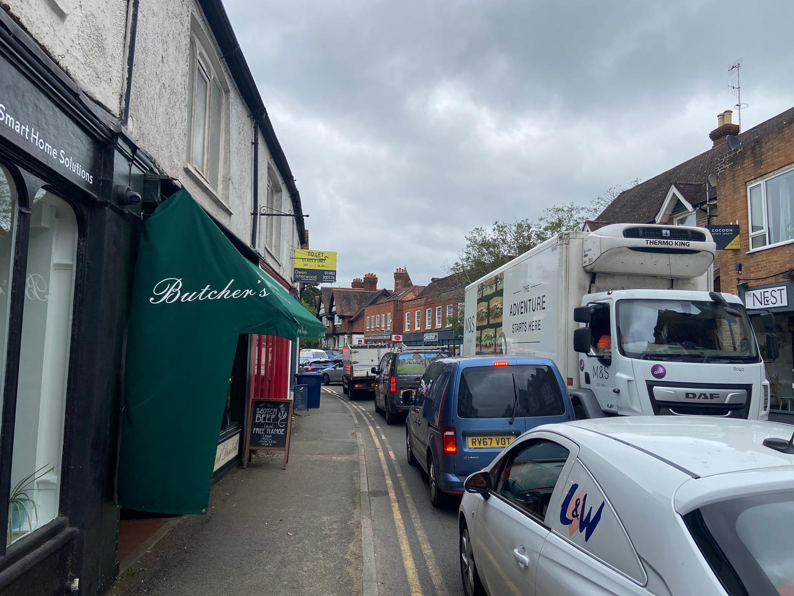Bramley high street was gridlocked for much of the day on Friday