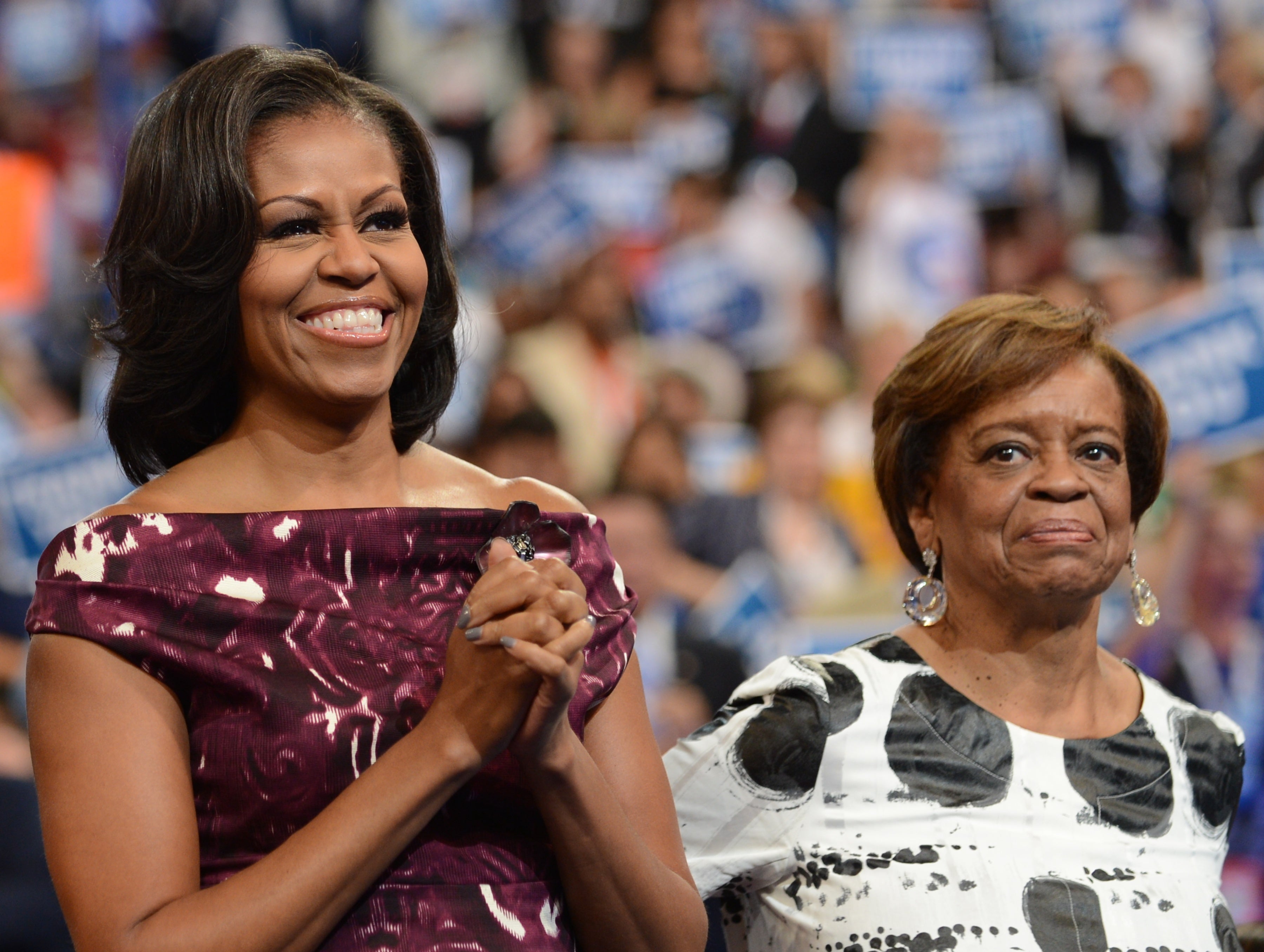 First Lady Michelle Obama and her mother Marian Robinson