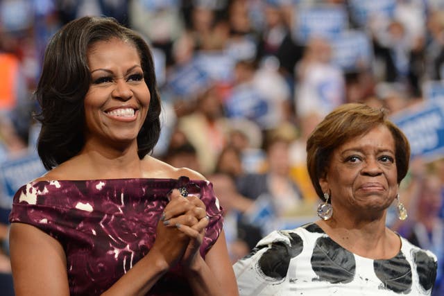 <p>First Lady Michelle Obama and her mother Marian Robinson, pictured in 2012 </p>