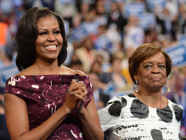 <p>First Lady Michelle Obama and her mother Marian Robinson </p>