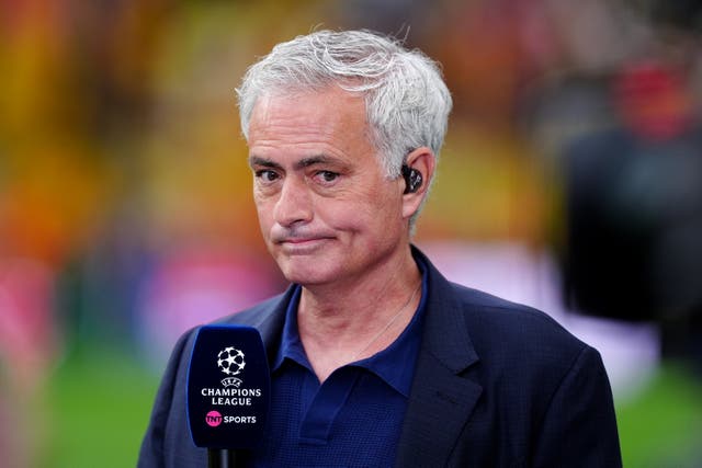 <p>Jose Mourinho offering punditry for TNT Sports</p>