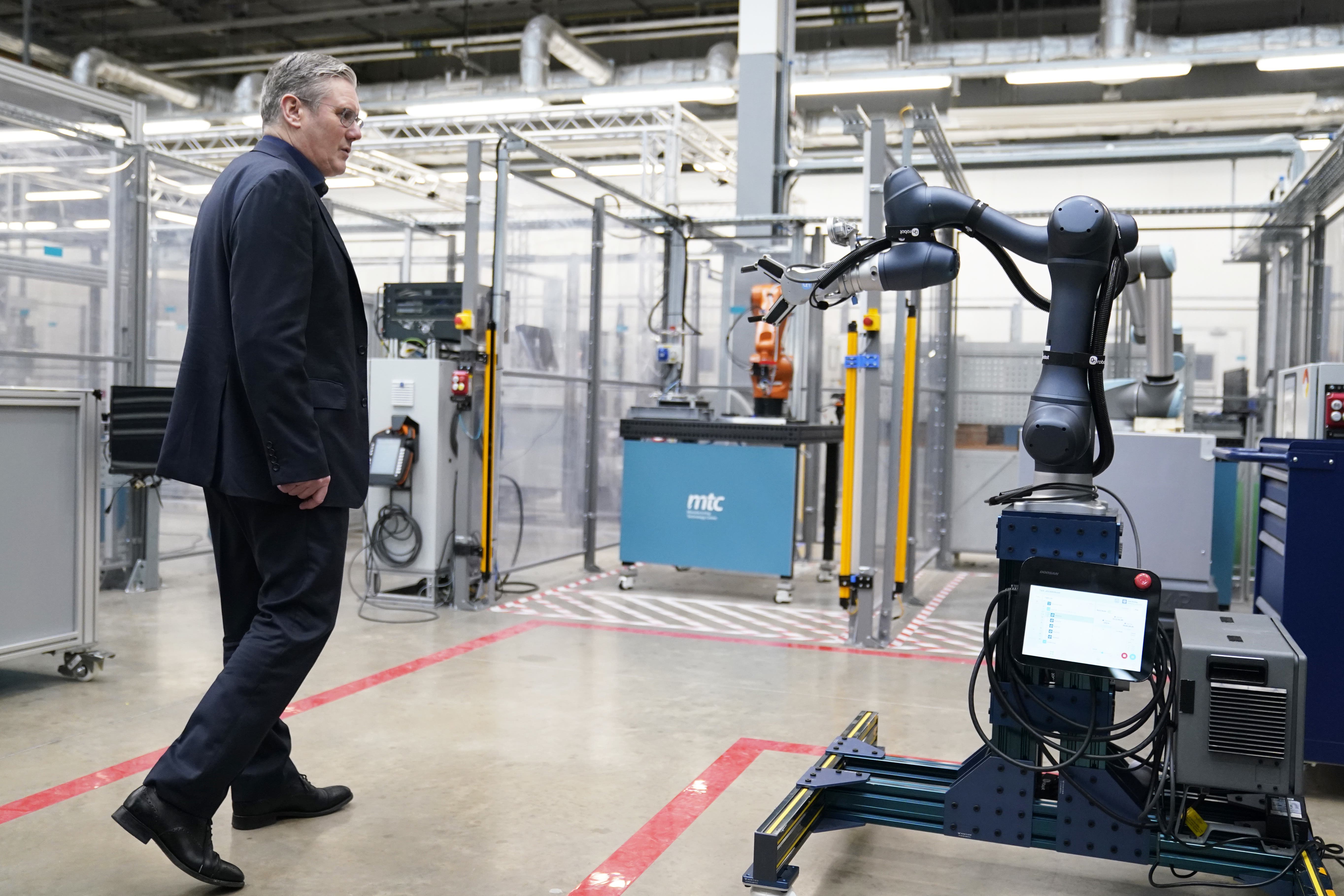 Labour leader Sir Keir Starmer during a visit to meet apprentices and technicians earlier this year (PA)