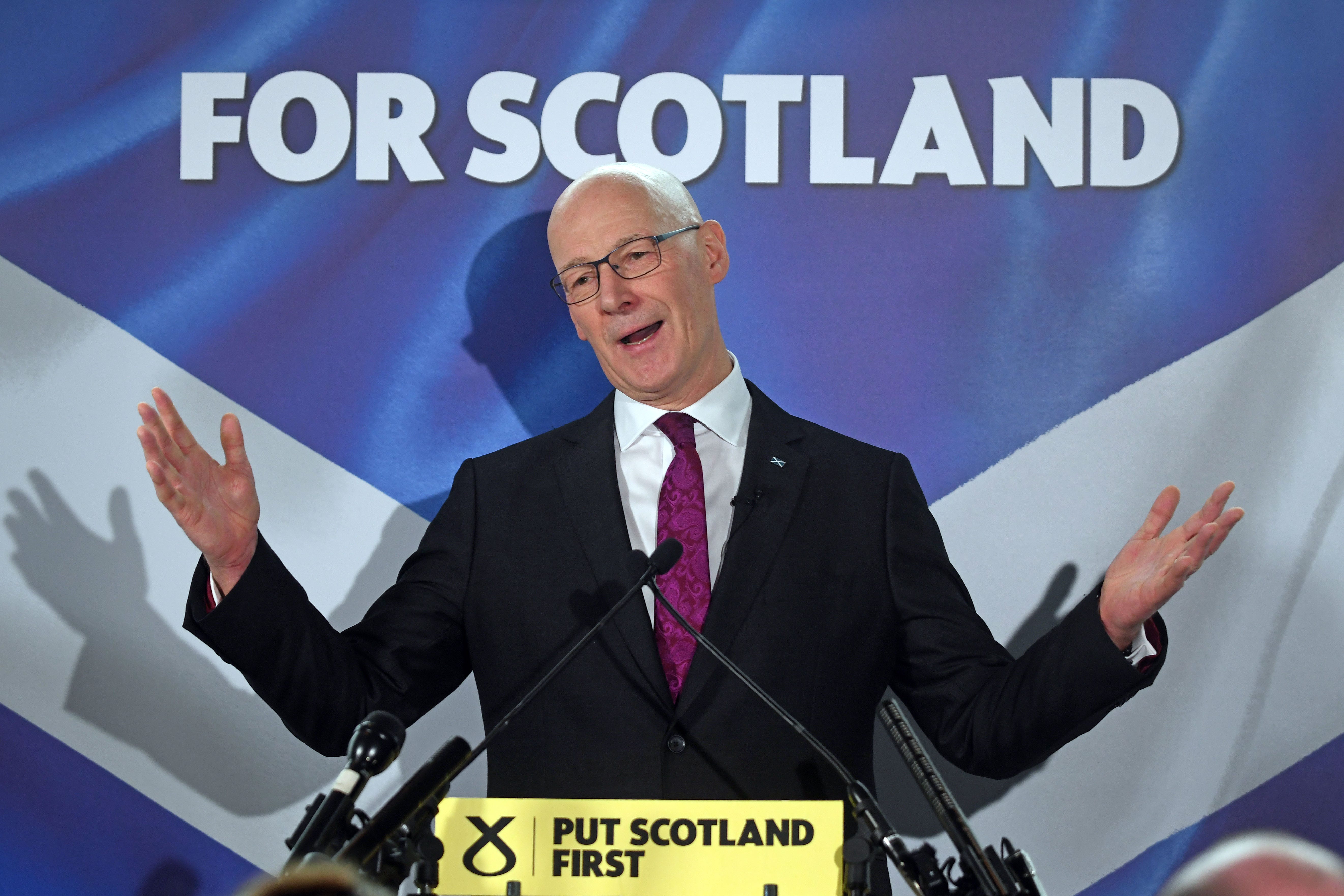 John Swinney is urging people to vote for a future ‘made in Scotland’ (Michael Boyd/PA)