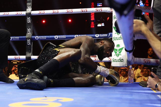 <p>Deontay Wilder is knocked out by Zhilei Zhang in Riyadh</p>