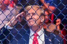 Donald Trump sits ringside at UFC 302 after being found guilty on 34 felony counts