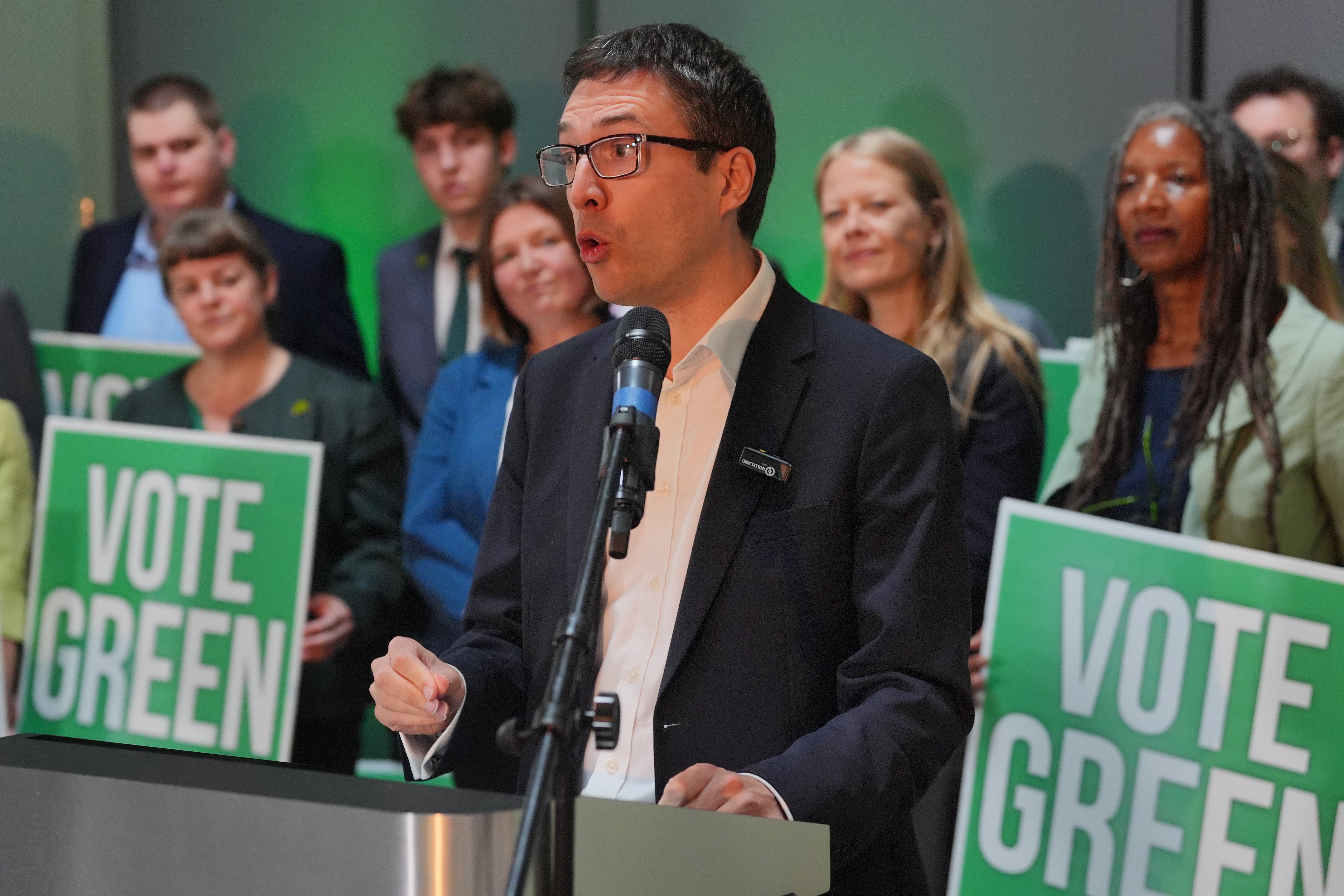 File photo: Green Party co-leader Adrian Ramsay speaking during the Green Party general election campaign launch at St George’s Bristol
