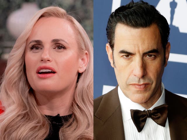 <p>Rebel Wilson and Sacha Baron Cohen</p>