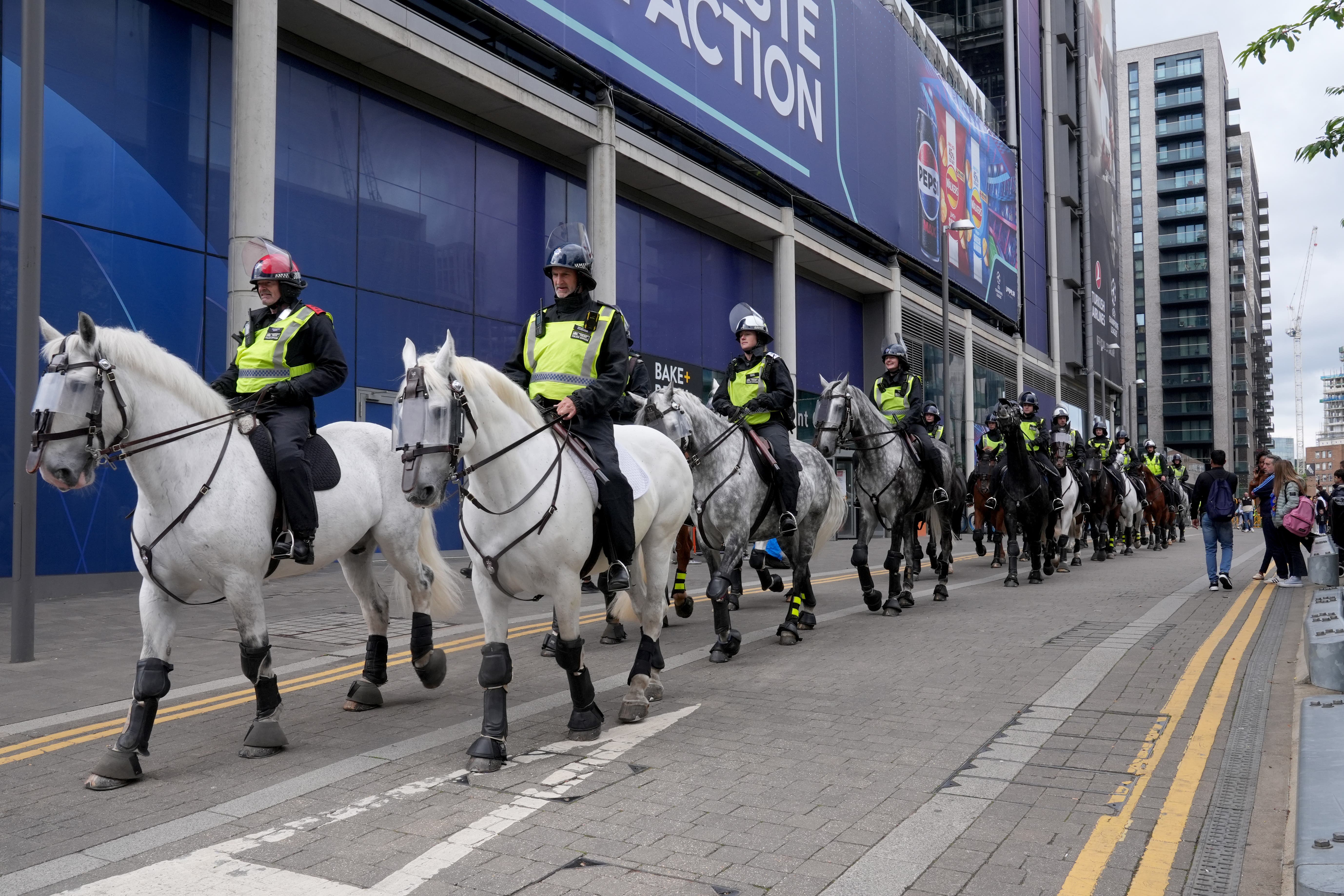 Police outside Wembley Stadium on Saturday (Lucy North/PA)