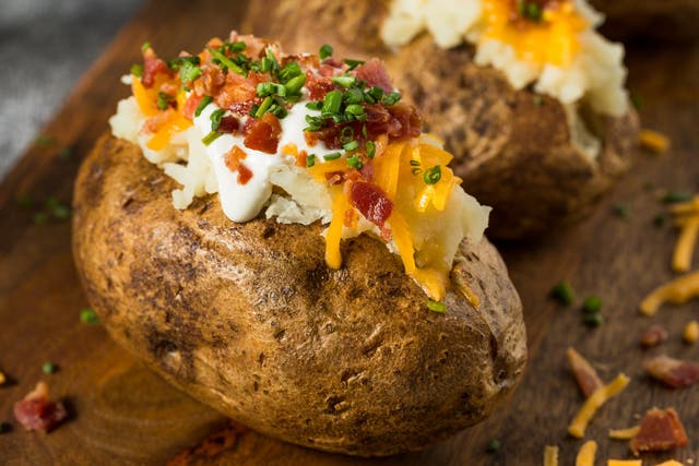 <p>Loaded potato skins filled with cheese and bacon, made crispy in the air fryer</p>