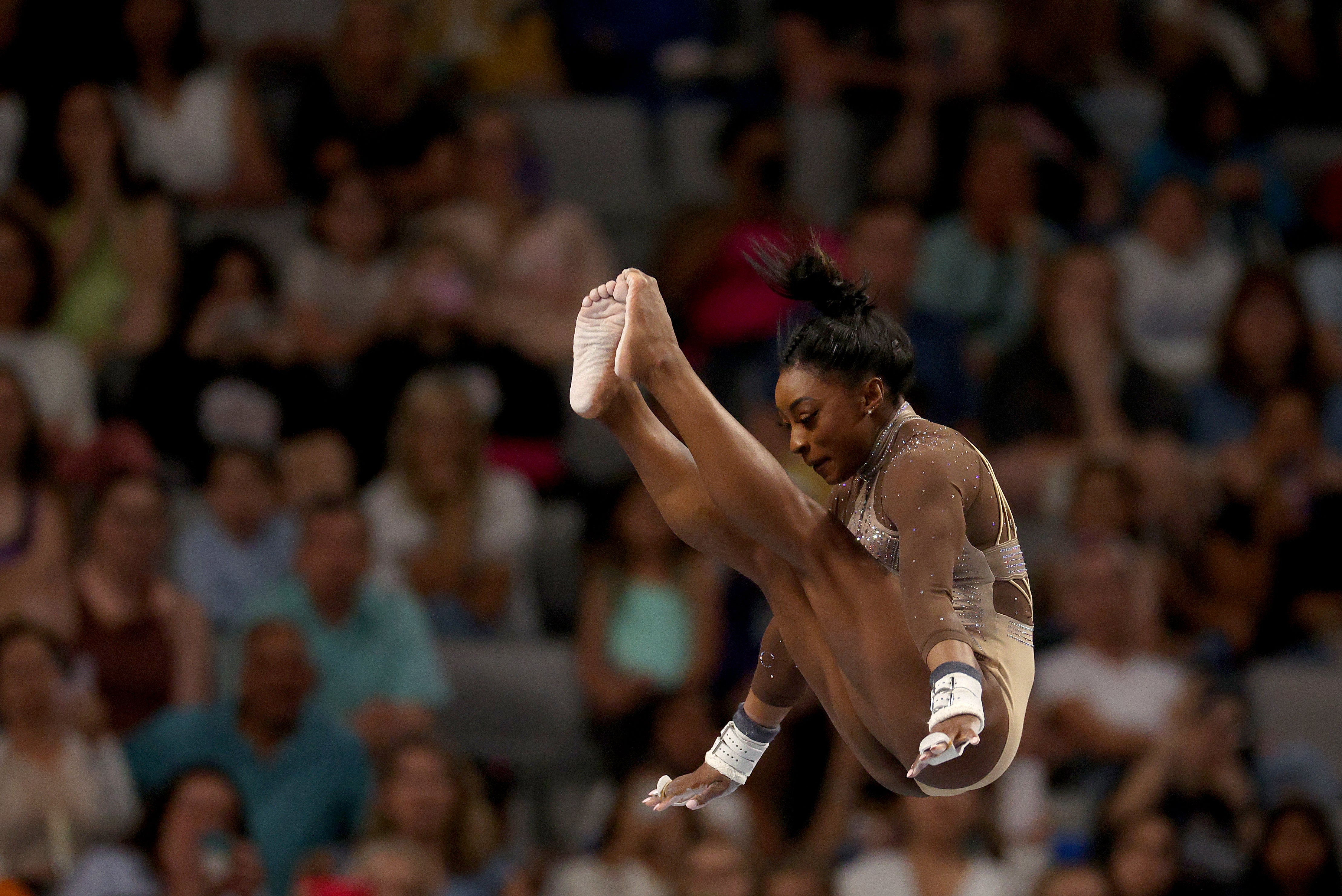 Simone Biles swept the individual events in Texas
