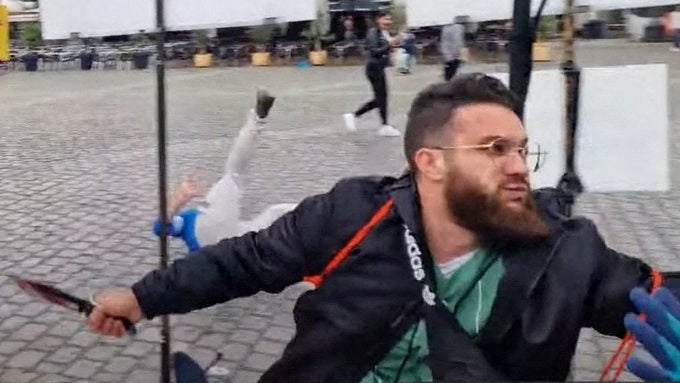 Man attacks people at a far right-wing information stand of the Buergerbewegung Pax Europa in Mannheim