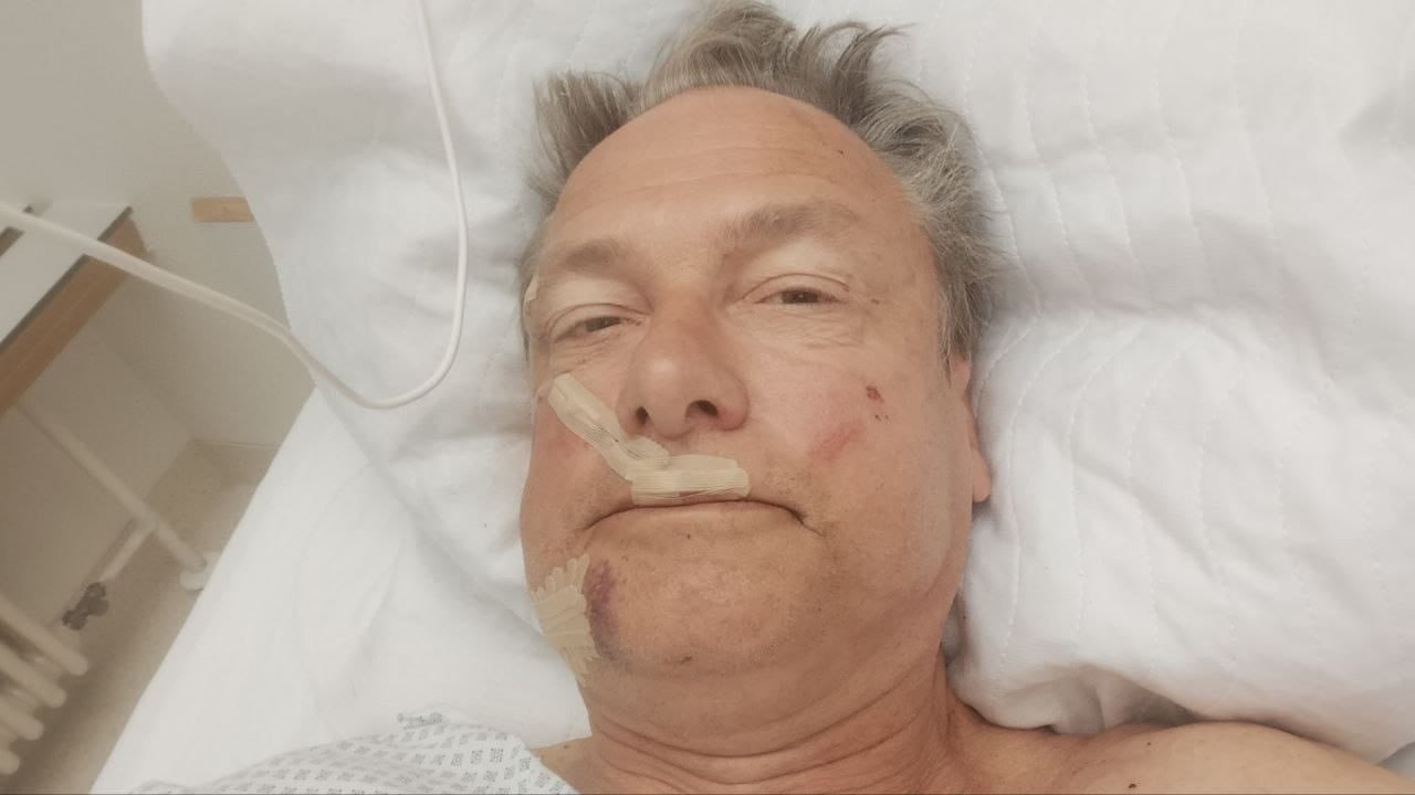 Stab victim Michael Stürzenberger posted a selfie from his hospital bed