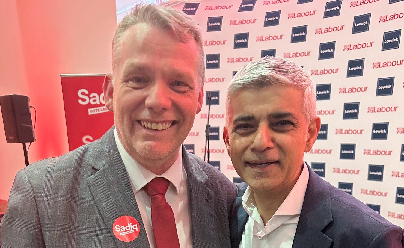 Rodwell with Sadiq Khan during the London mayor’s reelection campaign this year