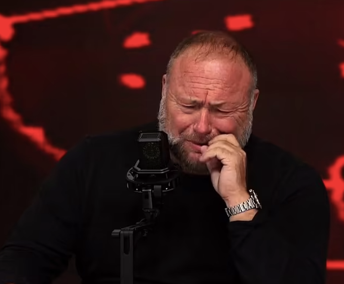 Conspiracy theorist Alex Jones breaks down sobbing on Infowars show  claiming feds are trying to shutter show | The Independent