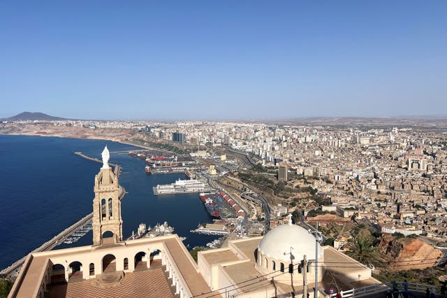 <p>Above the Santa Cruz chapel in the city of Oran</p>