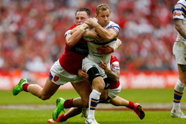 Rob Burrow helped Leeds Rhinos win the Challenge Cup in 2014 and 2015 (Paul Harding/PA)