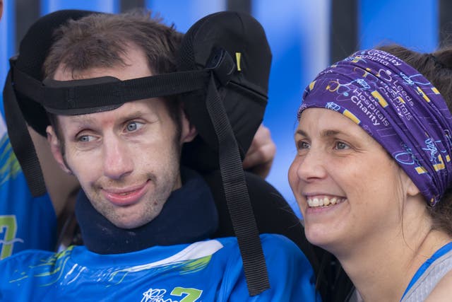 Rob Burrow with his wife Lindsey (Danny Lawson/PA)