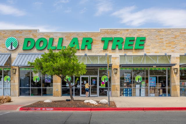 <p>A customer walks into a Dollar Tree convenient store on August 24, 2023 in Austin, Texas</p>