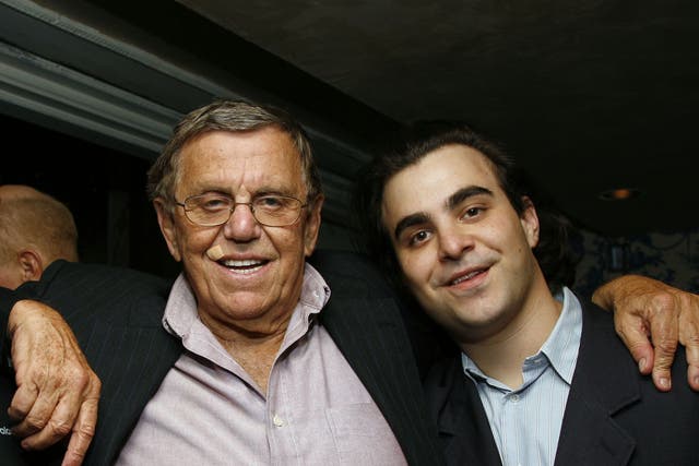 <p>Henry Jarecki, left, with his son Nicholas Jarecki at a film preview in July 2006</p>
