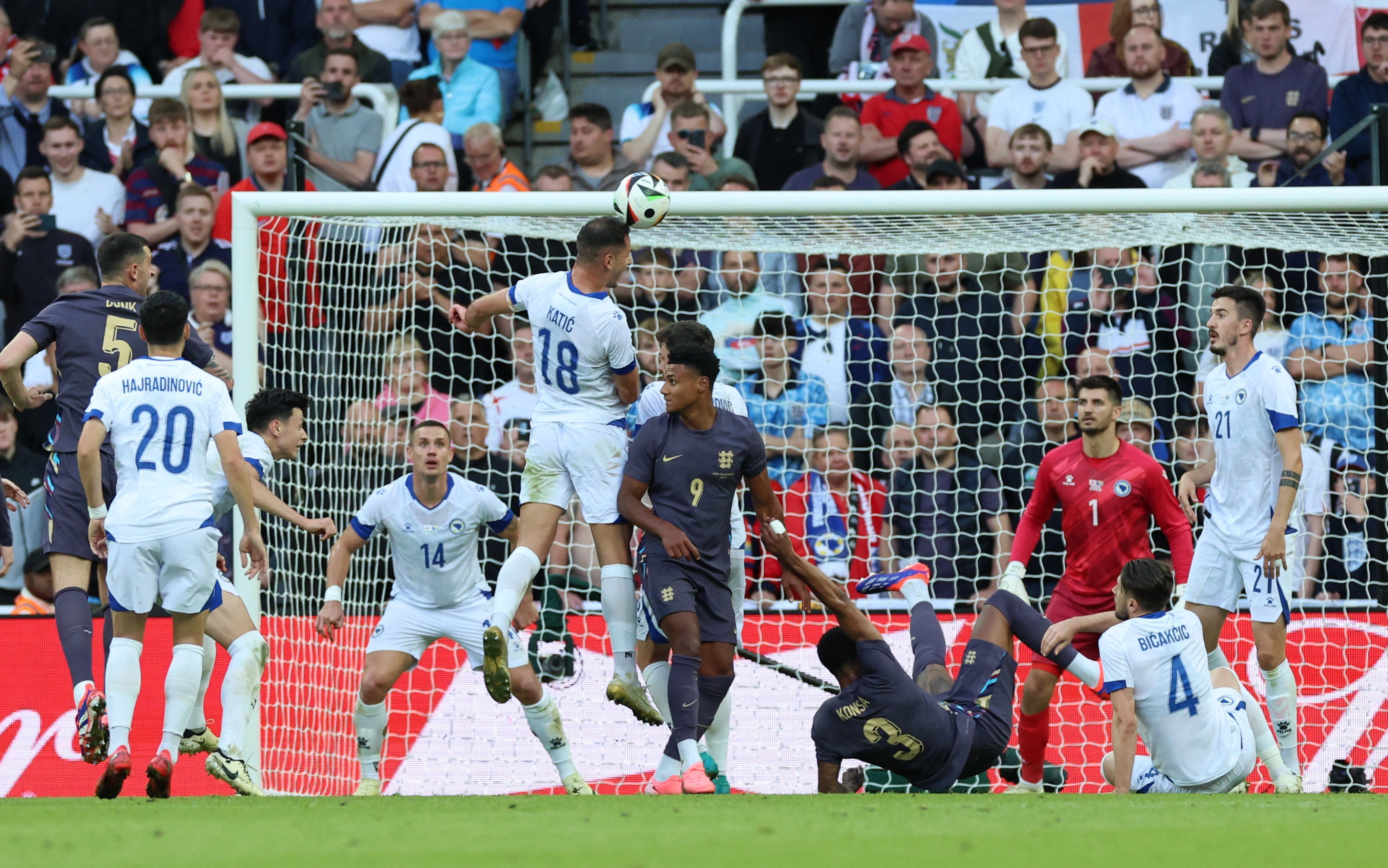 Ezri Konsa was fouled for the penalty after making a nuisance of himself at set-pieces