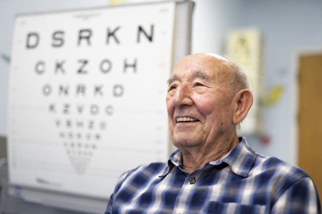 Cecil Farley became the first patient in England to receive an artificial cornea (Jordan Pettitt/PA)