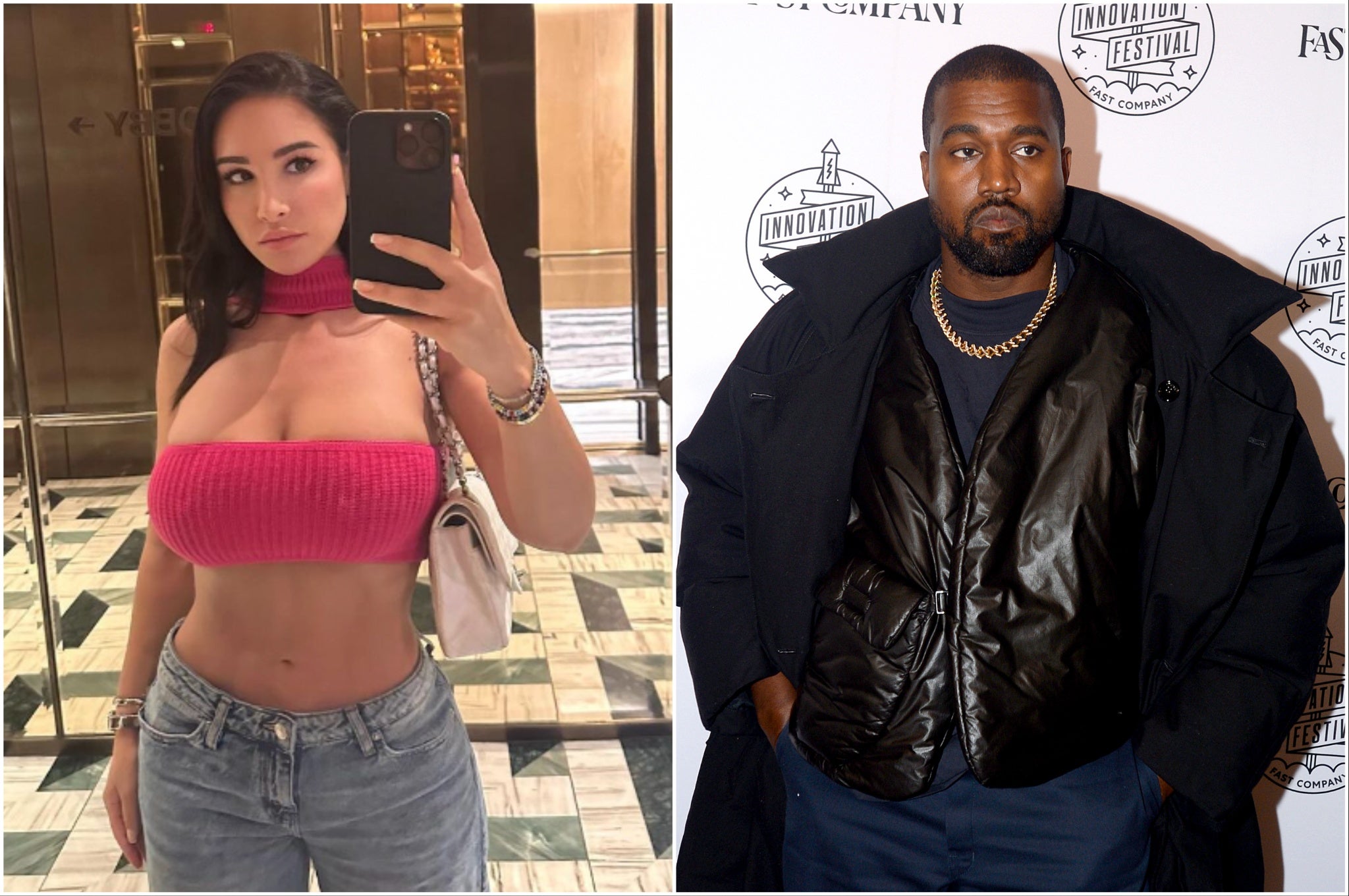 Lauren Pisciotta (left) is suing Kanye West for wrongful termination and sexual harassment