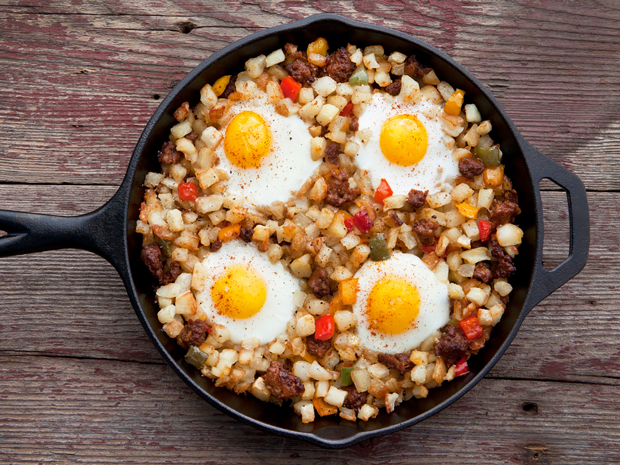 A hearty and delicious potato hash cooked in the air fryer, perfect for breakfast