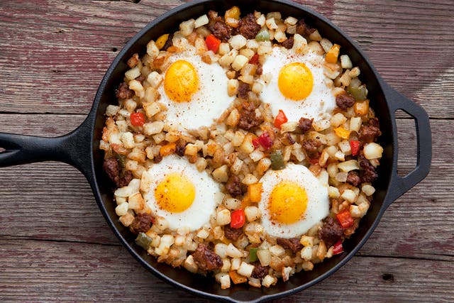 <p>A hearty and delicious potato hash cooked in the air fryer, perfect for breakfast</p>