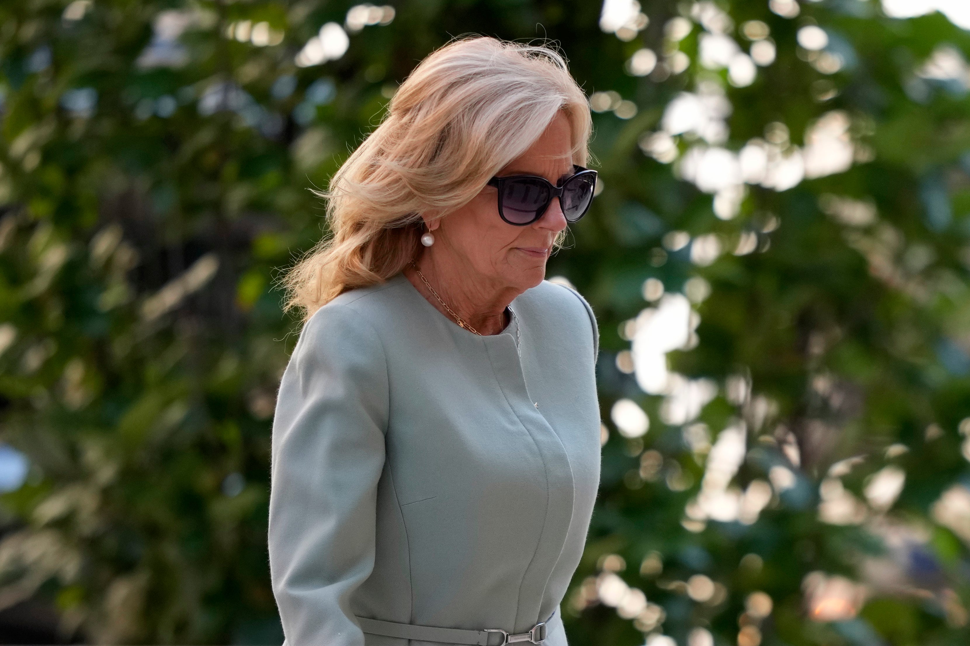 First lady Jill Biden arrives at federal court, Tuesday, June 4, 2024, in Wilmington, Del.