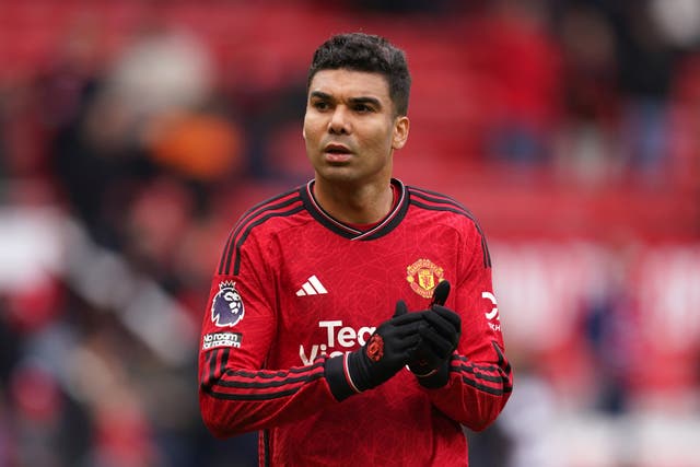 Manchester United’s Casemiro has been linked with a move to the Saudi Pro-League (Martin Rickett/PA)