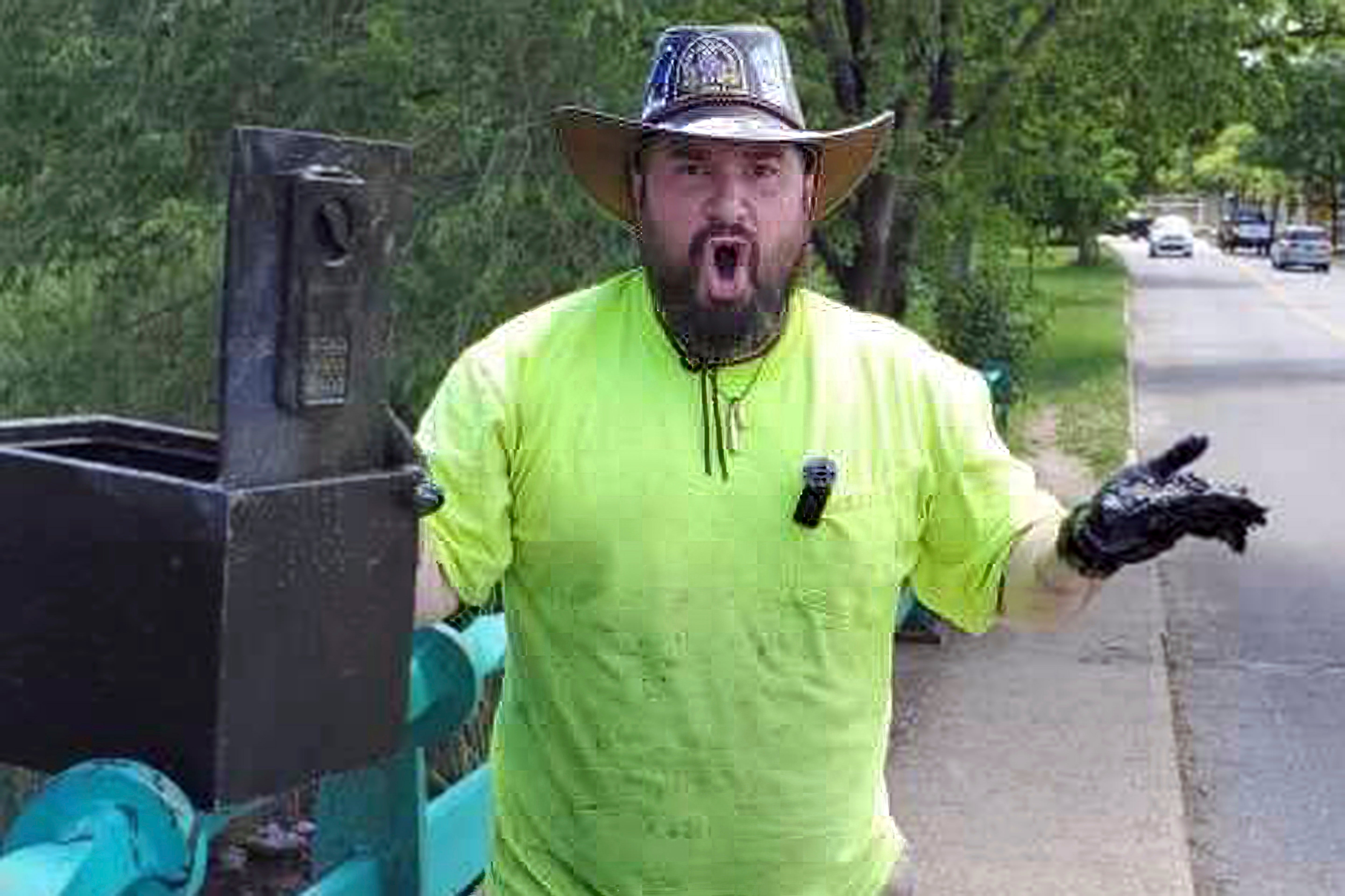 In this still image from video, Magnet fisher James Kane exclaims as he reacts to the contents of a safe he pulled out