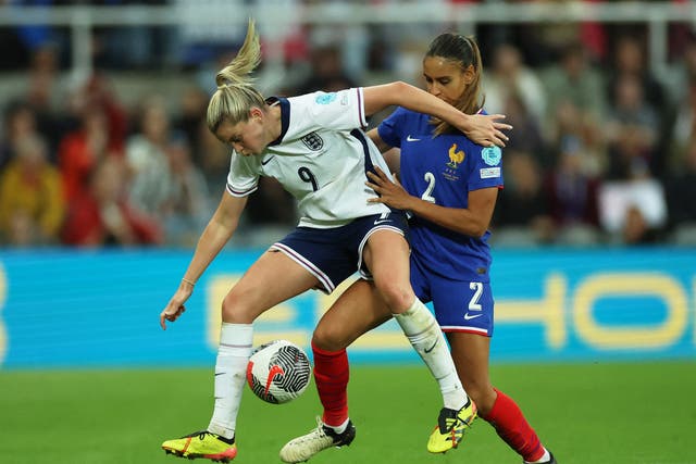 <p>Russo dominated France defender Maelle Lakrar as England won 2-1  </p>