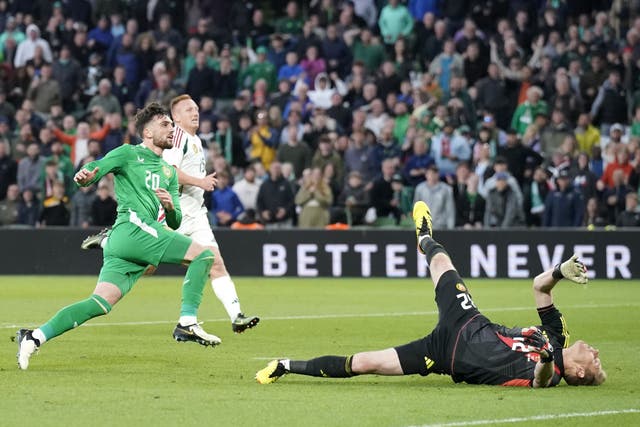 Troy Parrott was the hero for the Irish (Niall Carson/PA)