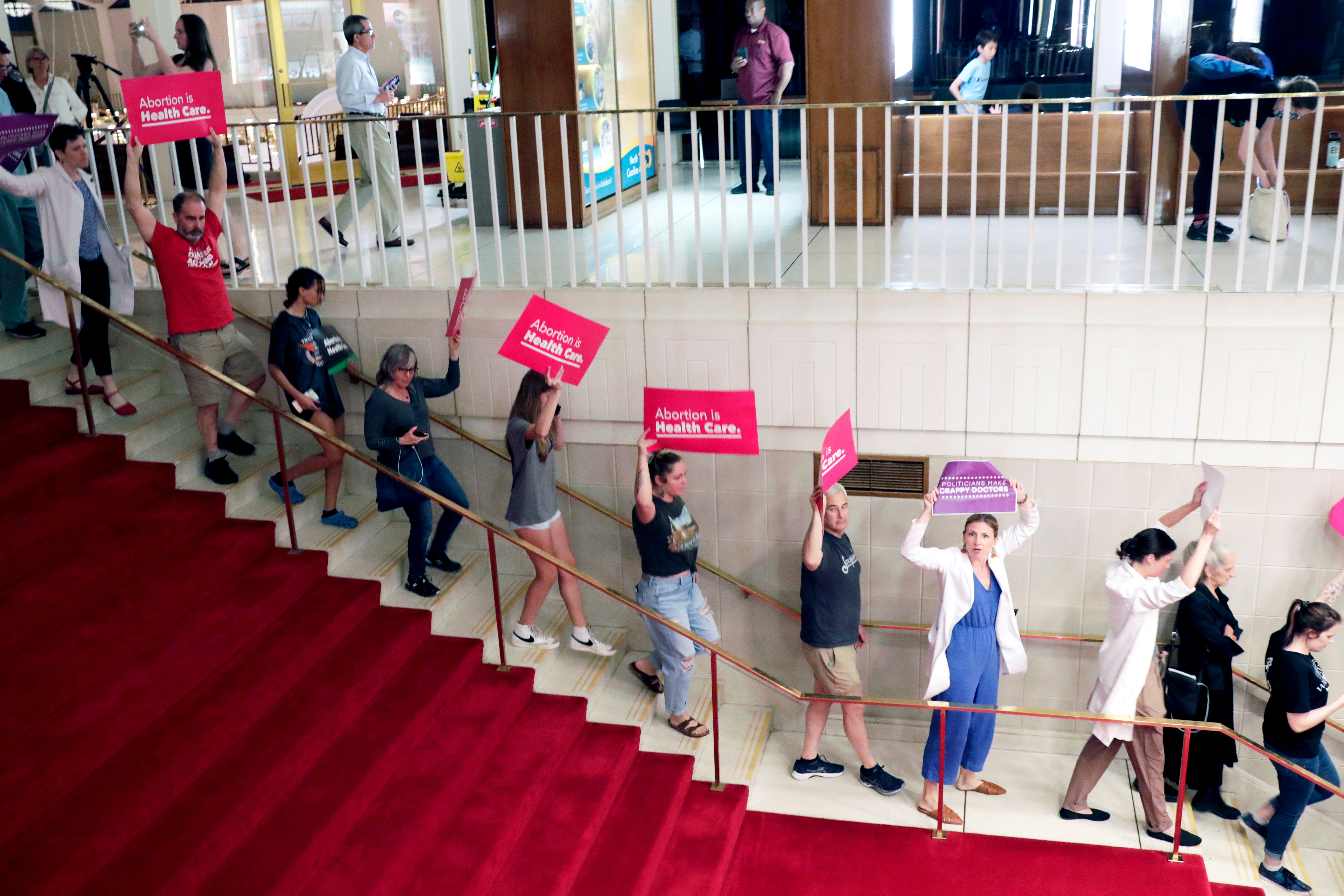 Pro-choice protesters in Raleigh, North Carolina