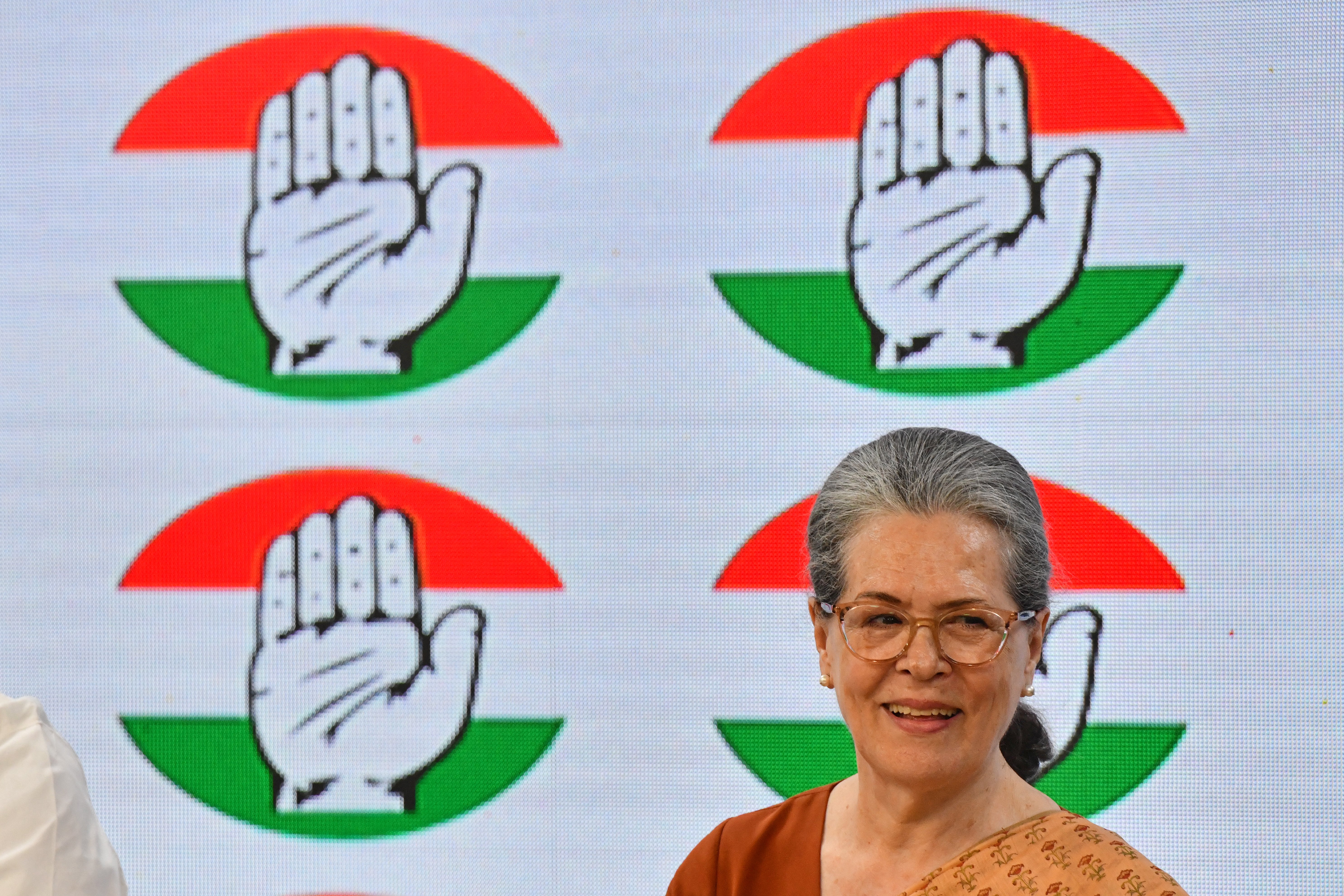 Sonia Gandhi at the party conference on Tuesday