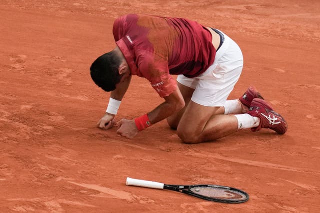 Novak Djokovic had to pull out of Roland Garros through injury (Christophe Ena/AP)