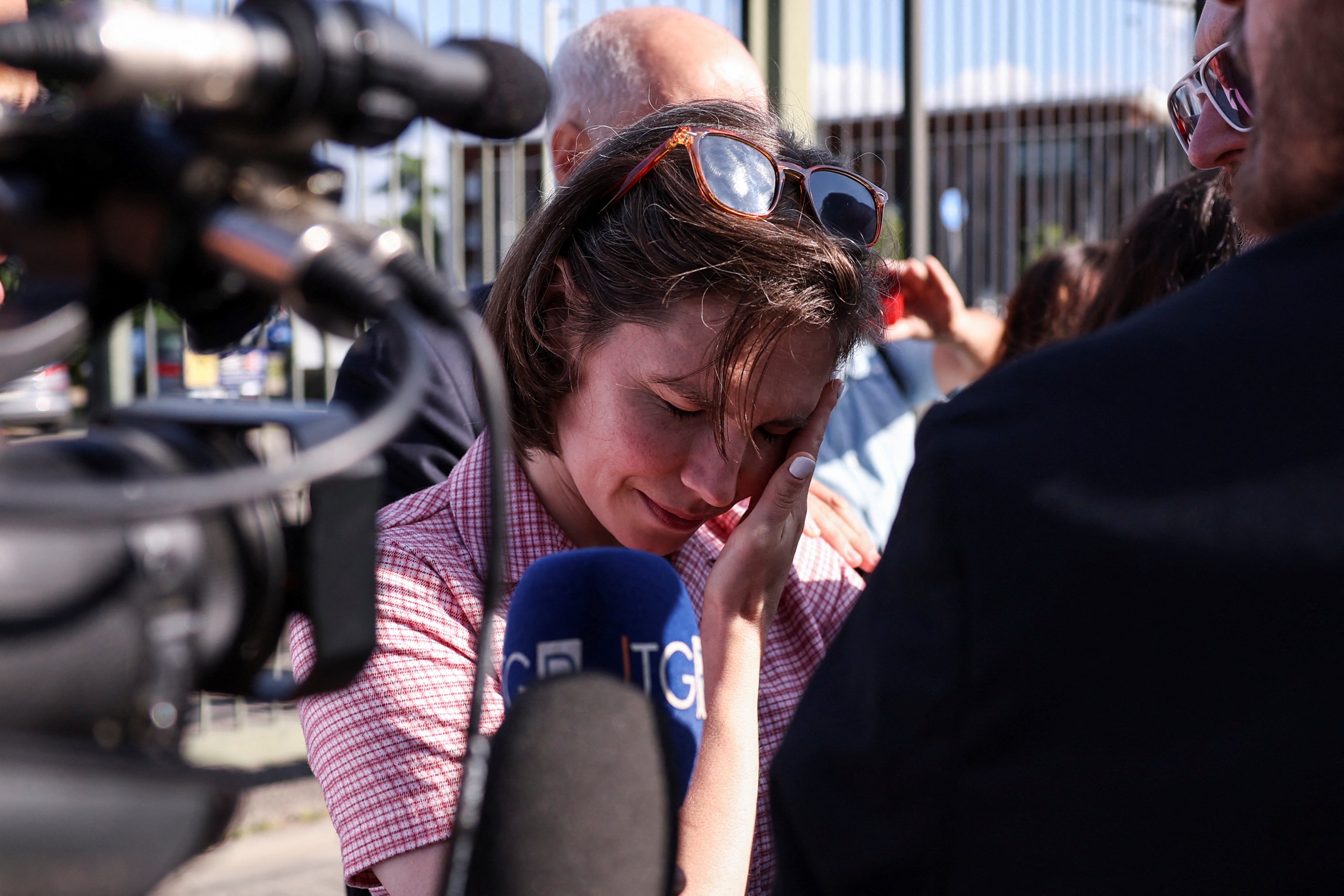 Amanda Knox reacts on the day of the verdict in the slander case at Italy Court in Florence