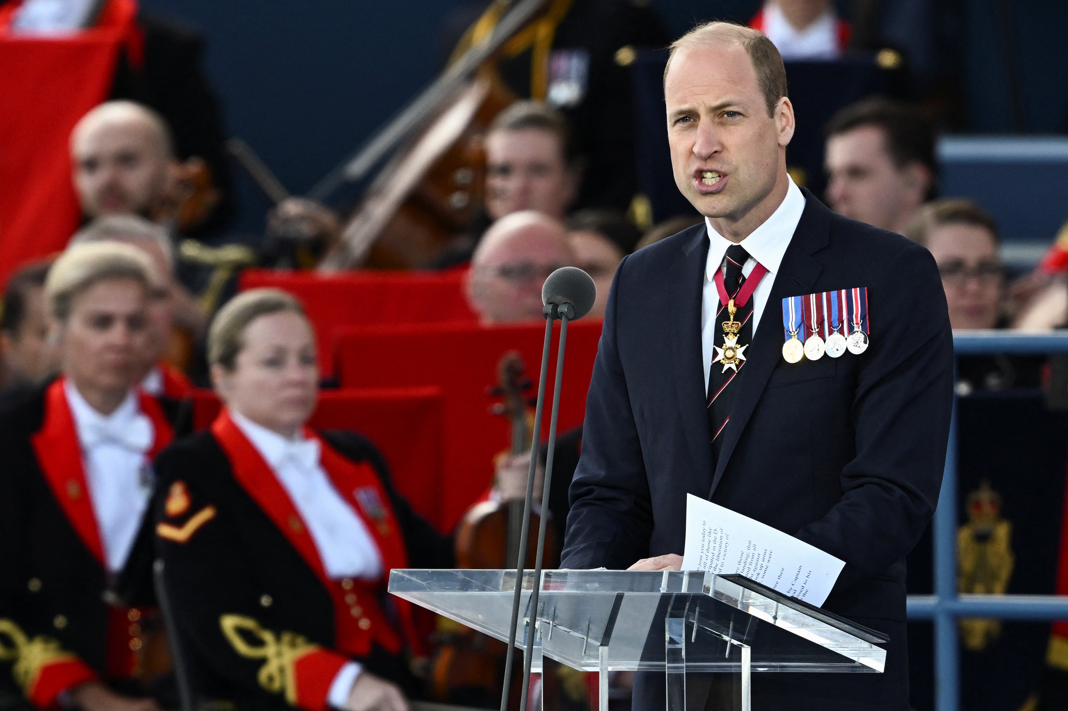 William joined his father on Wednesday to say he was “deeply honoured” as he delivered a reading on stage