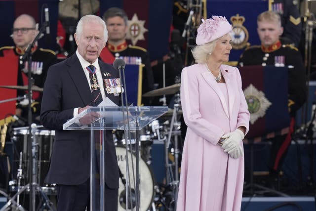 The King has paid tribute to the ‘courage, resilience and solidarity’ of veterans as part of commemorations for the 80th anniversary of D-Day (Andrew Matthews/PA)