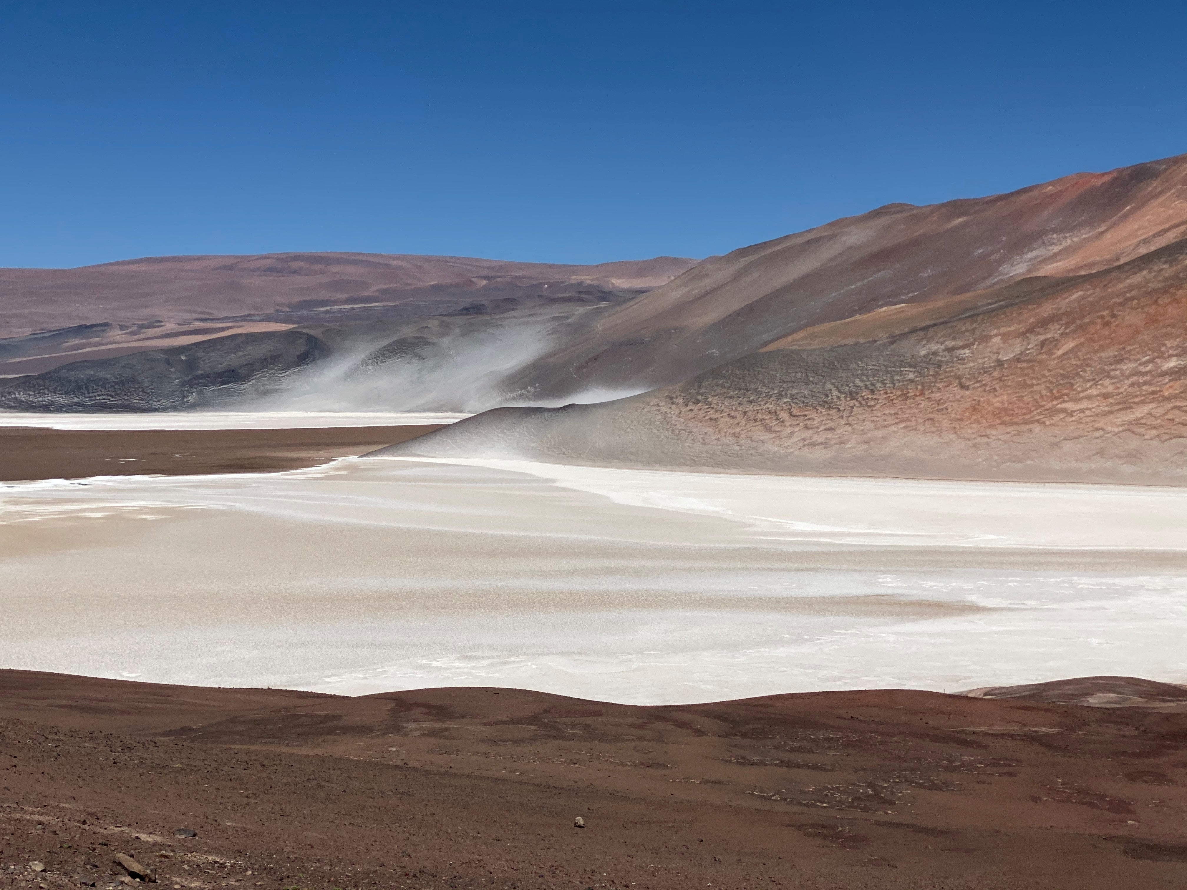 A view of Aguilar Salt Flat in the Atacama Desert, Chile
