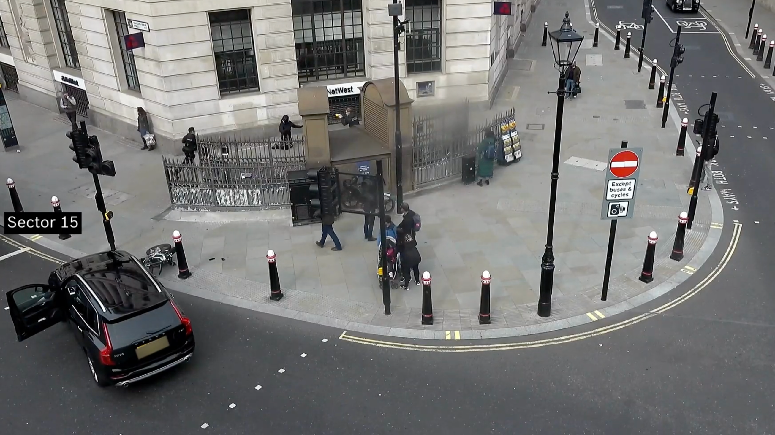 CCTV captured the moment City of London Police captured mobile phone thief Sonny Stringer, 28